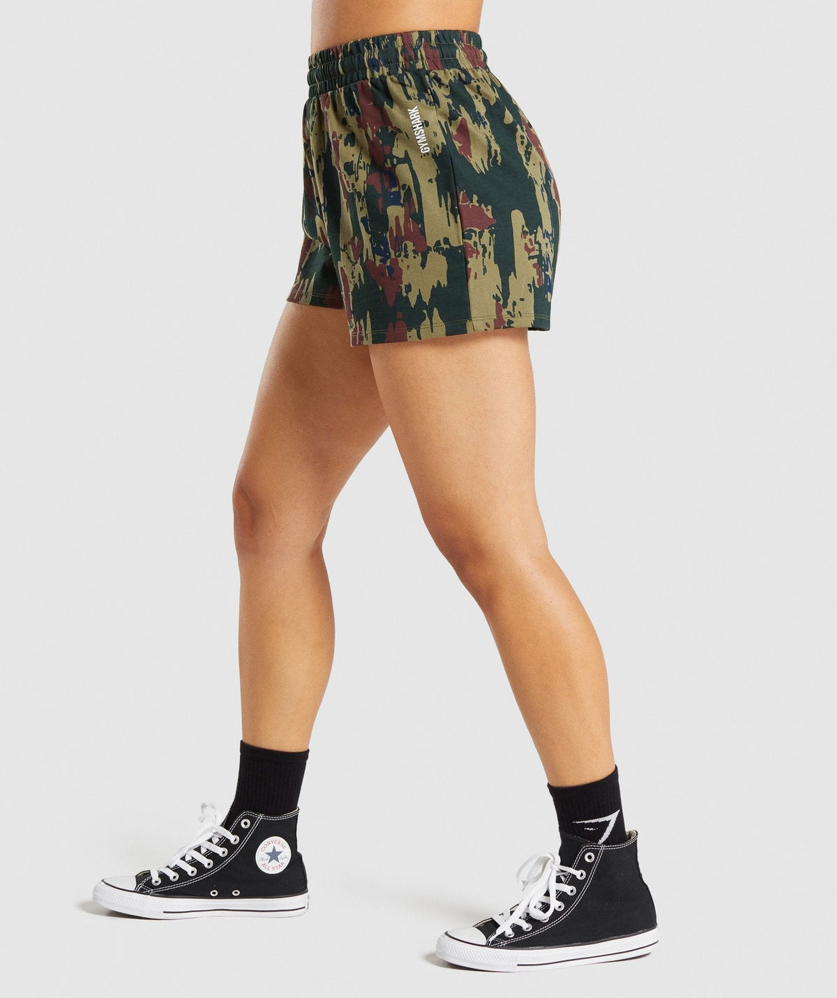 Gymshark Graphic Camo Shorts - Dark Green Camo