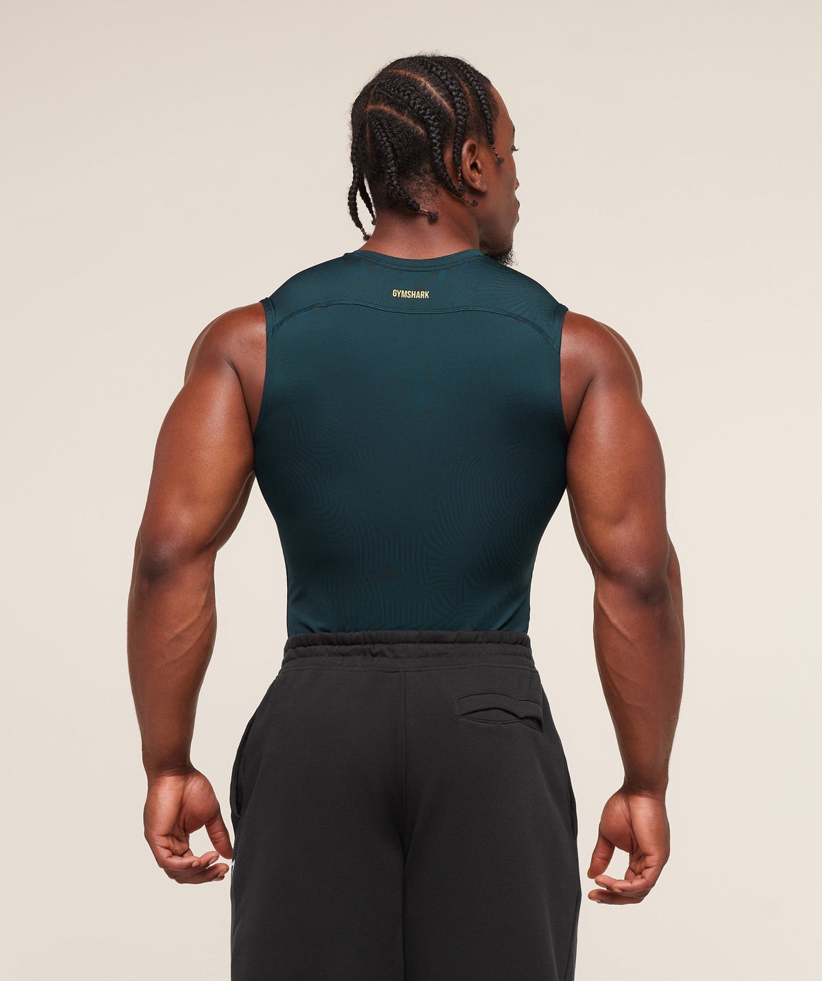 Gymshark Element Baselayer Tank - Deep Petrol Blue/Sorbet Yellow