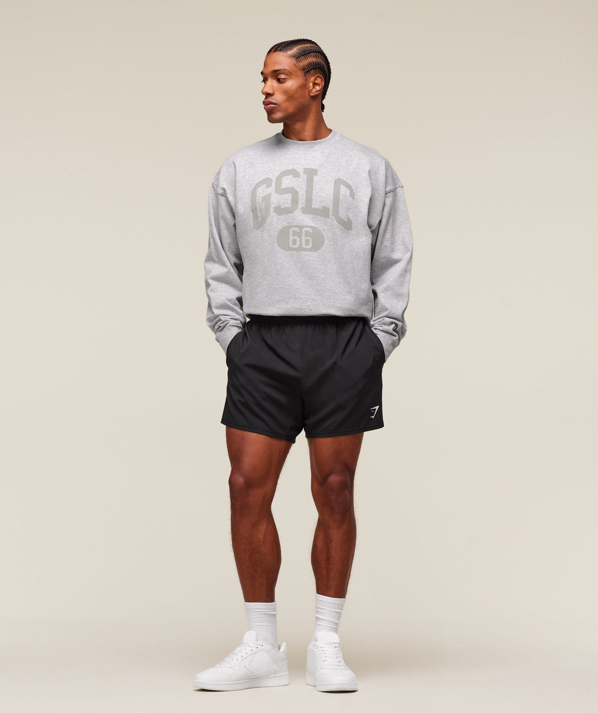Gymshark GSLC Long Sleeve Tee - Light Grey Core Marl