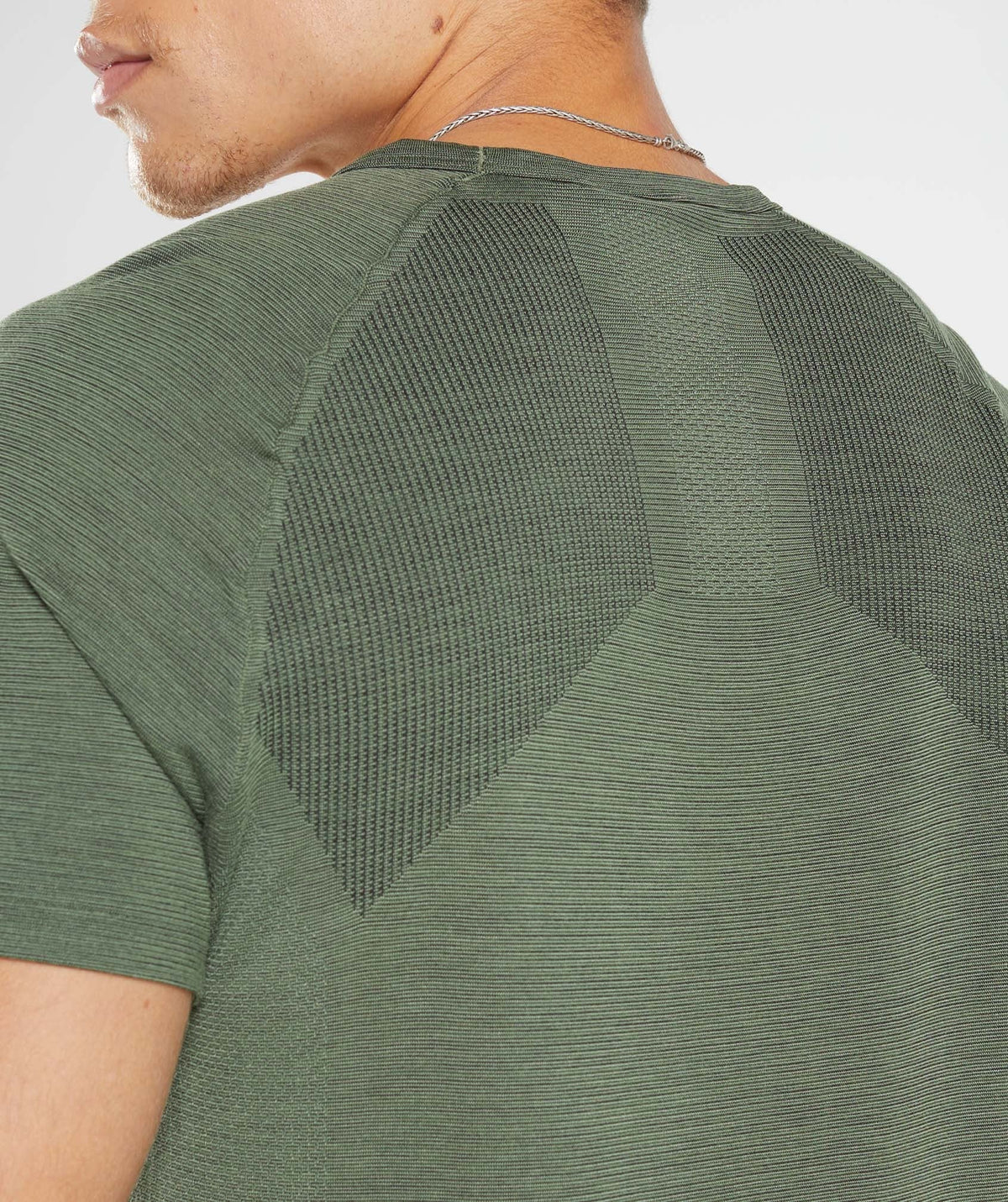 Gymshark Retake Seamless Tee - Core Olive/Black Marl
