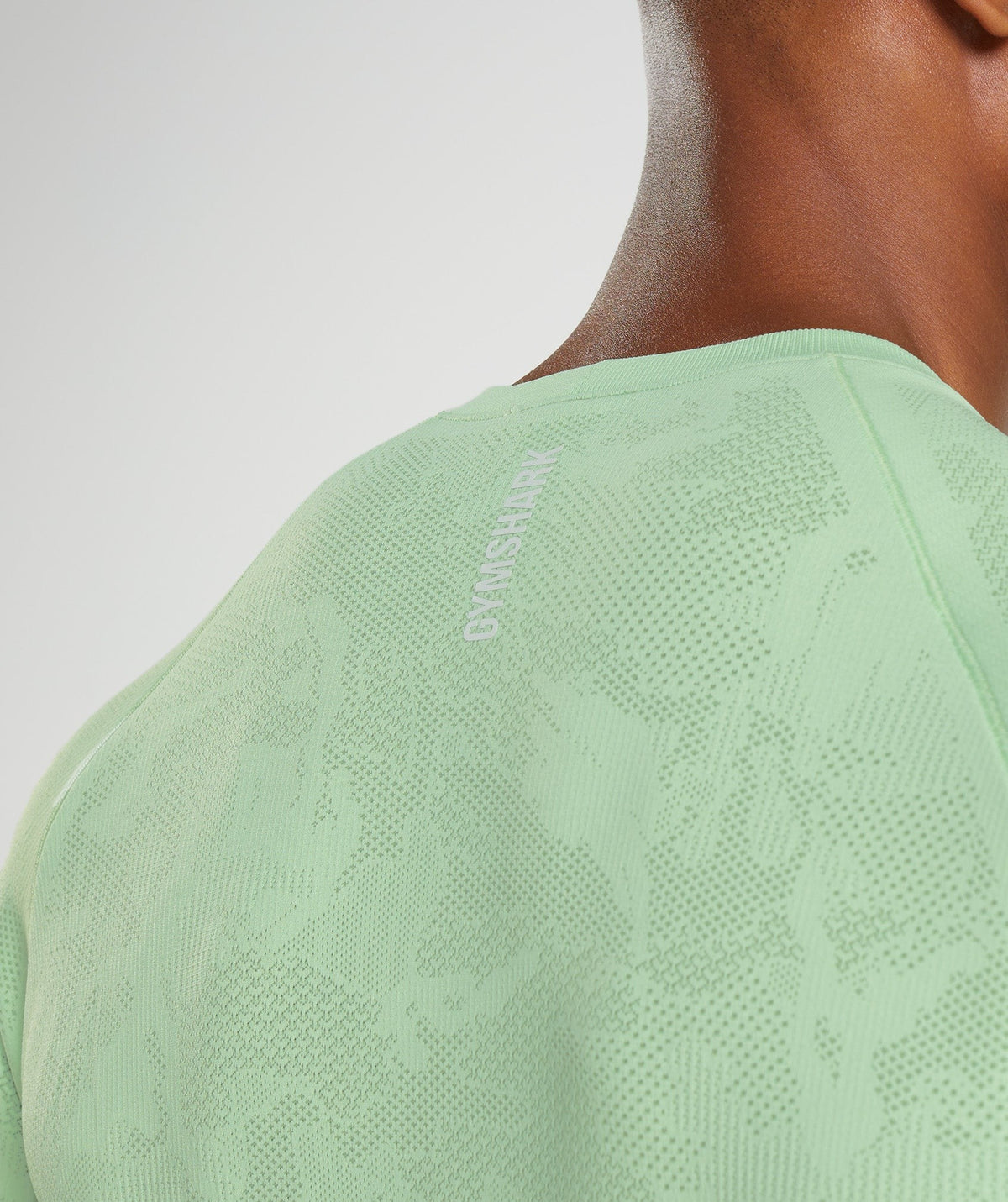 Gymshark Geo Seamless Long Sleeve Tee - Aloe Green/Tea Green