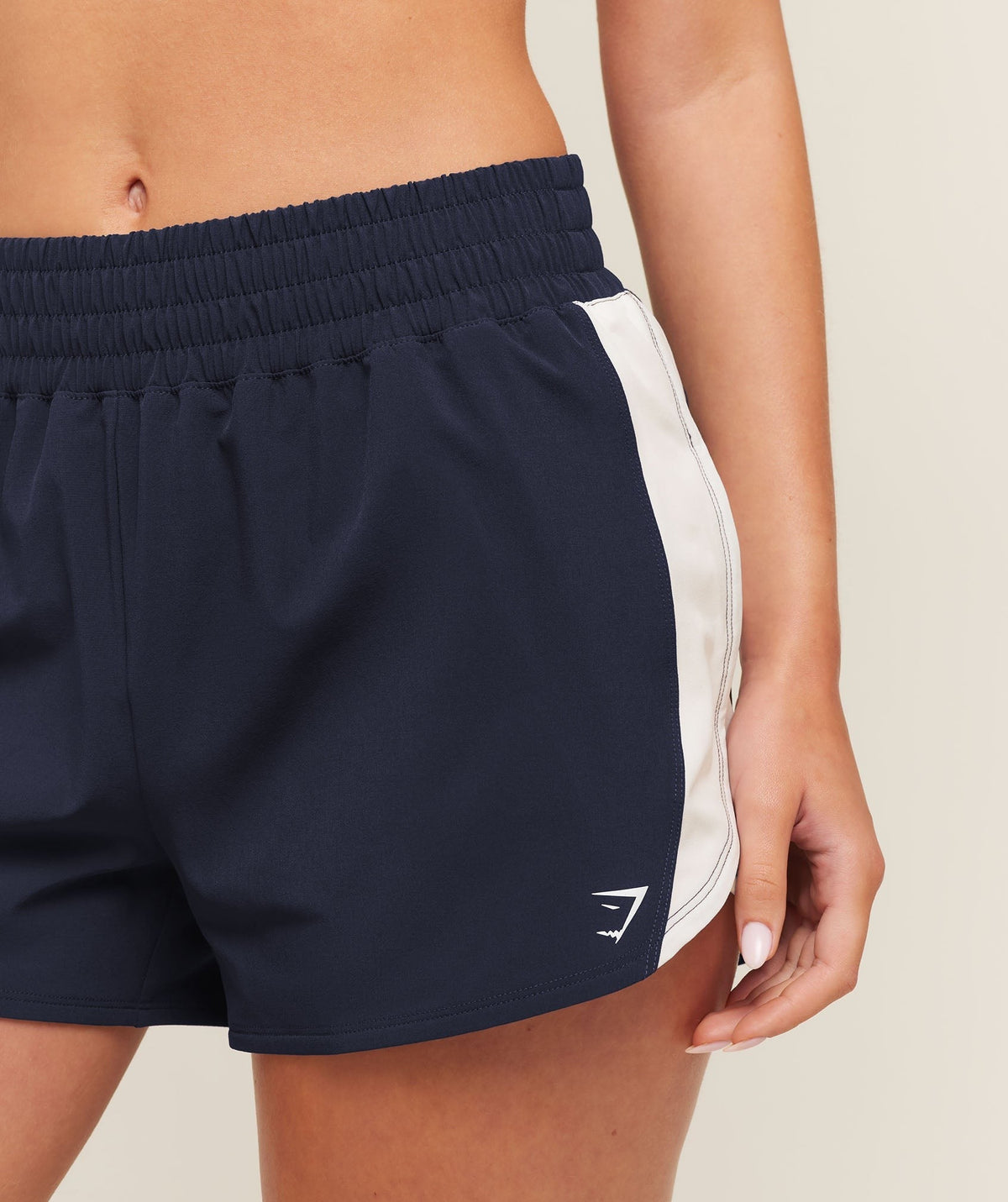 Gymshark Campus Woven Shorts - Heavy Blue/Soft White