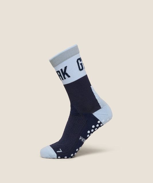 Gymshark Hybrid Training Grip Socks Single - Heavy Blue/Tranquil Blue