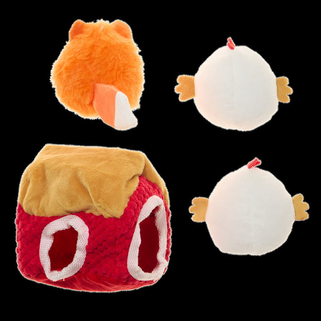 Hen Party Plush Multi-Part + Enrichment Dog Toy