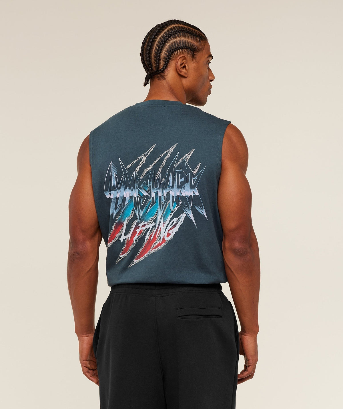 Gymshark Eagle Band Style Graphic Tank - Stealth Blue
