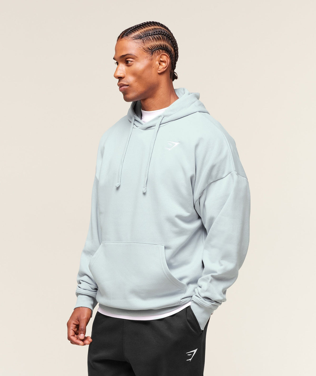 Gymshark Crest Oversized Hoodie - Smoke Blue