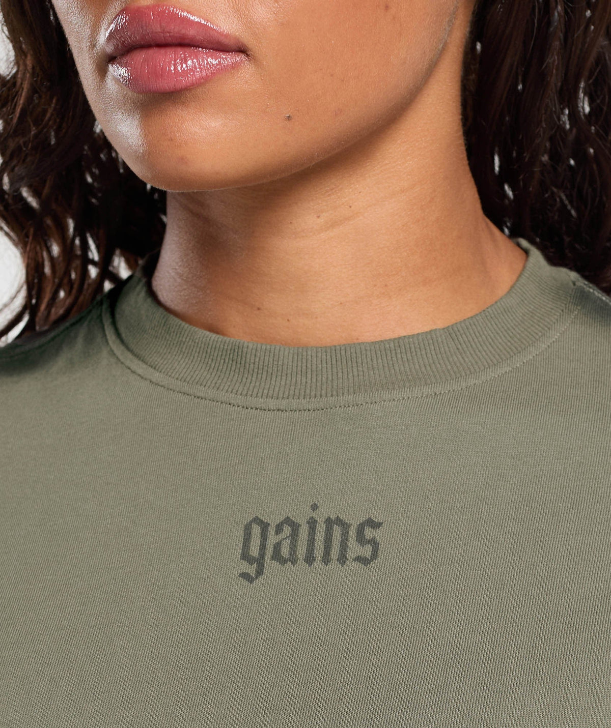 Gymshark Gains Washed Heavyweight Cotton Tee - Base Green/Strength Green/Spray Dye