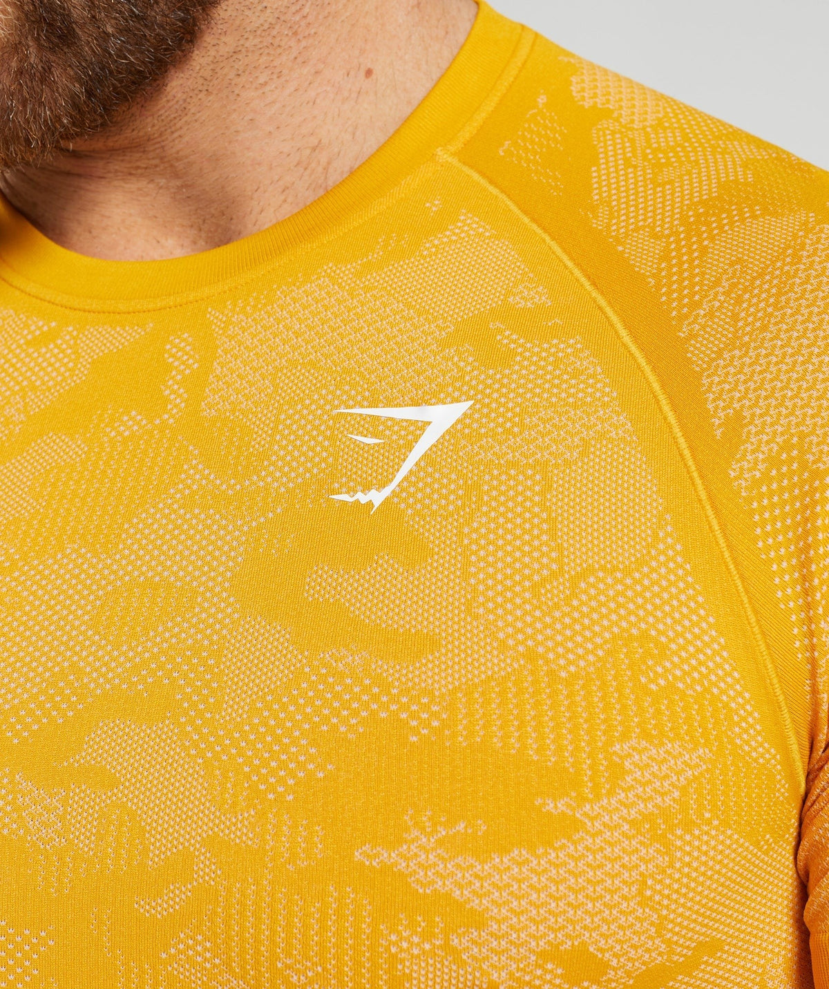Gymshark Geo Seamless Tee - Sunny Yellow/White