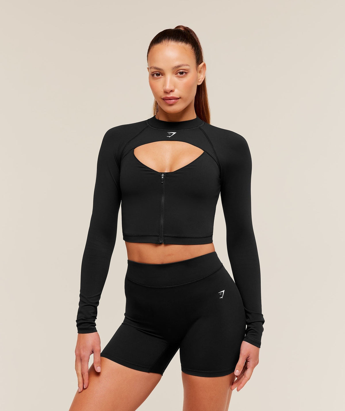 Gymshark Dipped Long Sleeve 1/4 Zip Jacket - Black