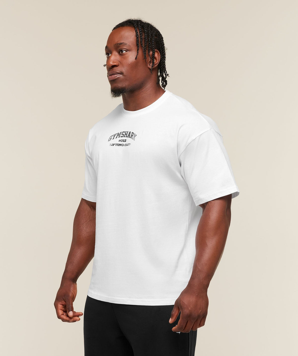 Gymshark Faded Collegiate Graphic Tee - White