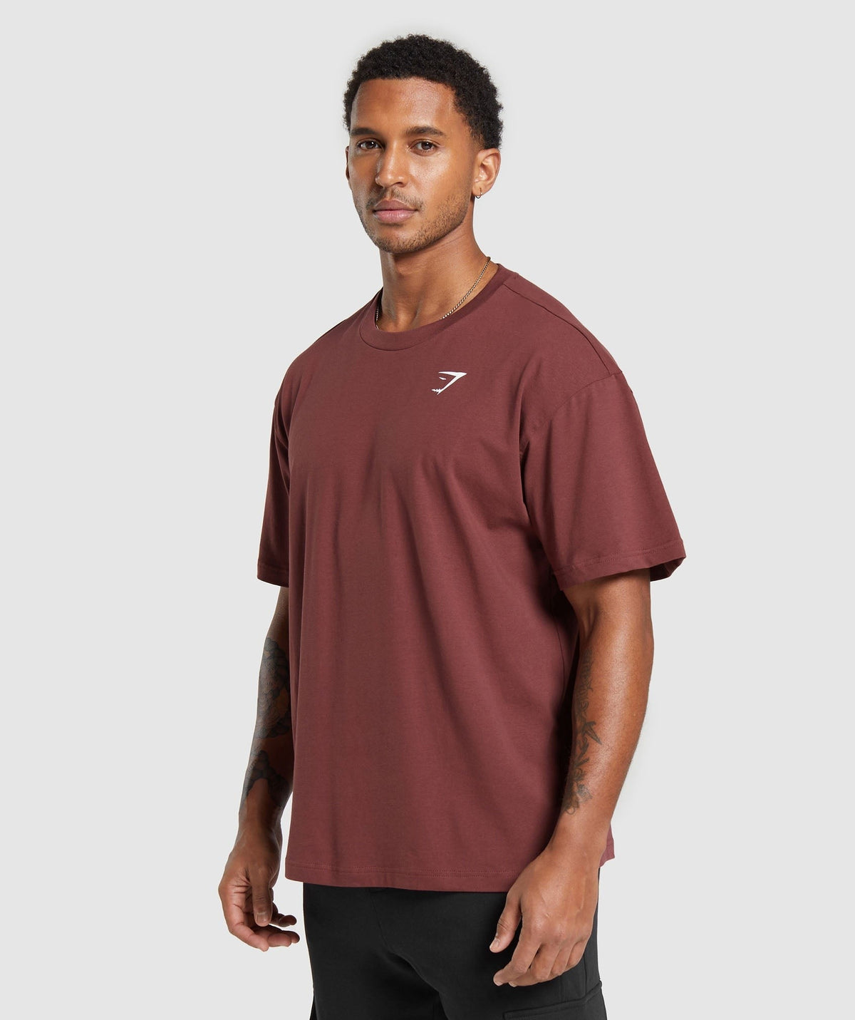 Gymshark Essential Short Sleeve Tee - Burgundy Brown