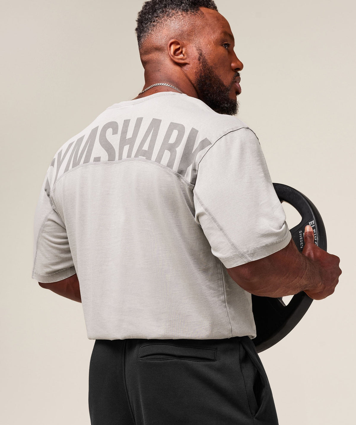 Gymshark Power Washed Tee - Smokey Grey/Acid Wash Small Ball