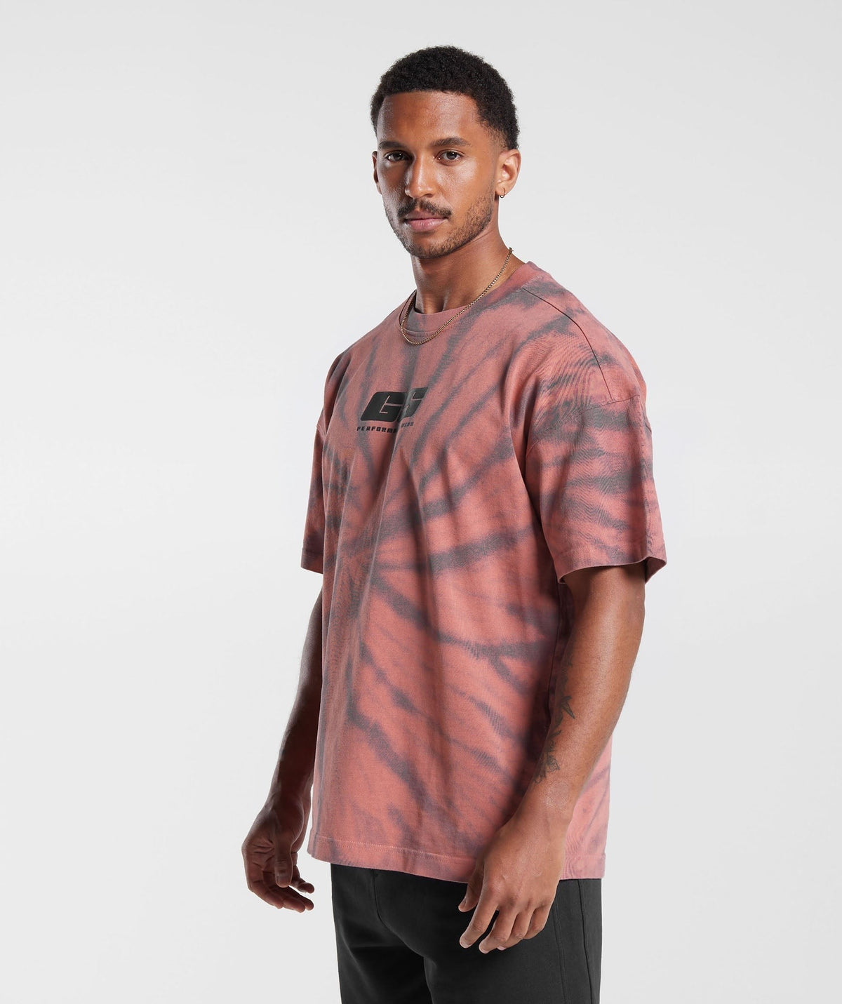 Gymshark Rest Day Tee - Terracotta Pink/Dusty Maroon/Spiral Optic Wash