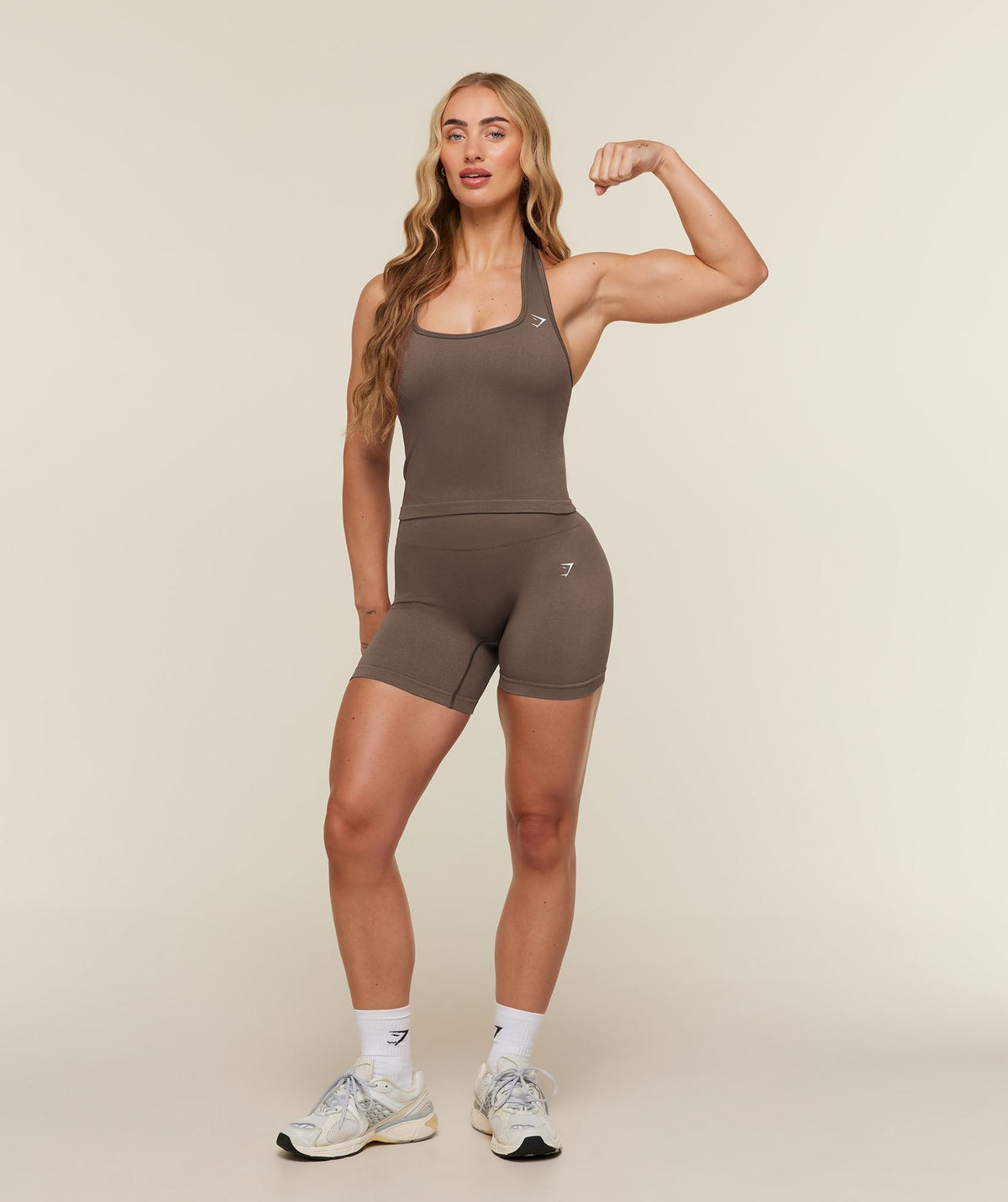 Gymshark Adapt Solid Halter Neck Tank - Soft Brown