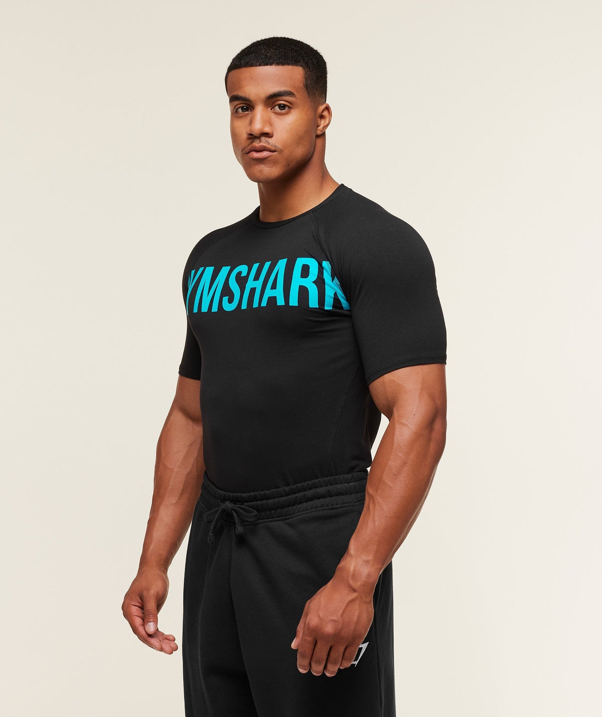 Gymshark Prime Tee - Black/Brand Blue