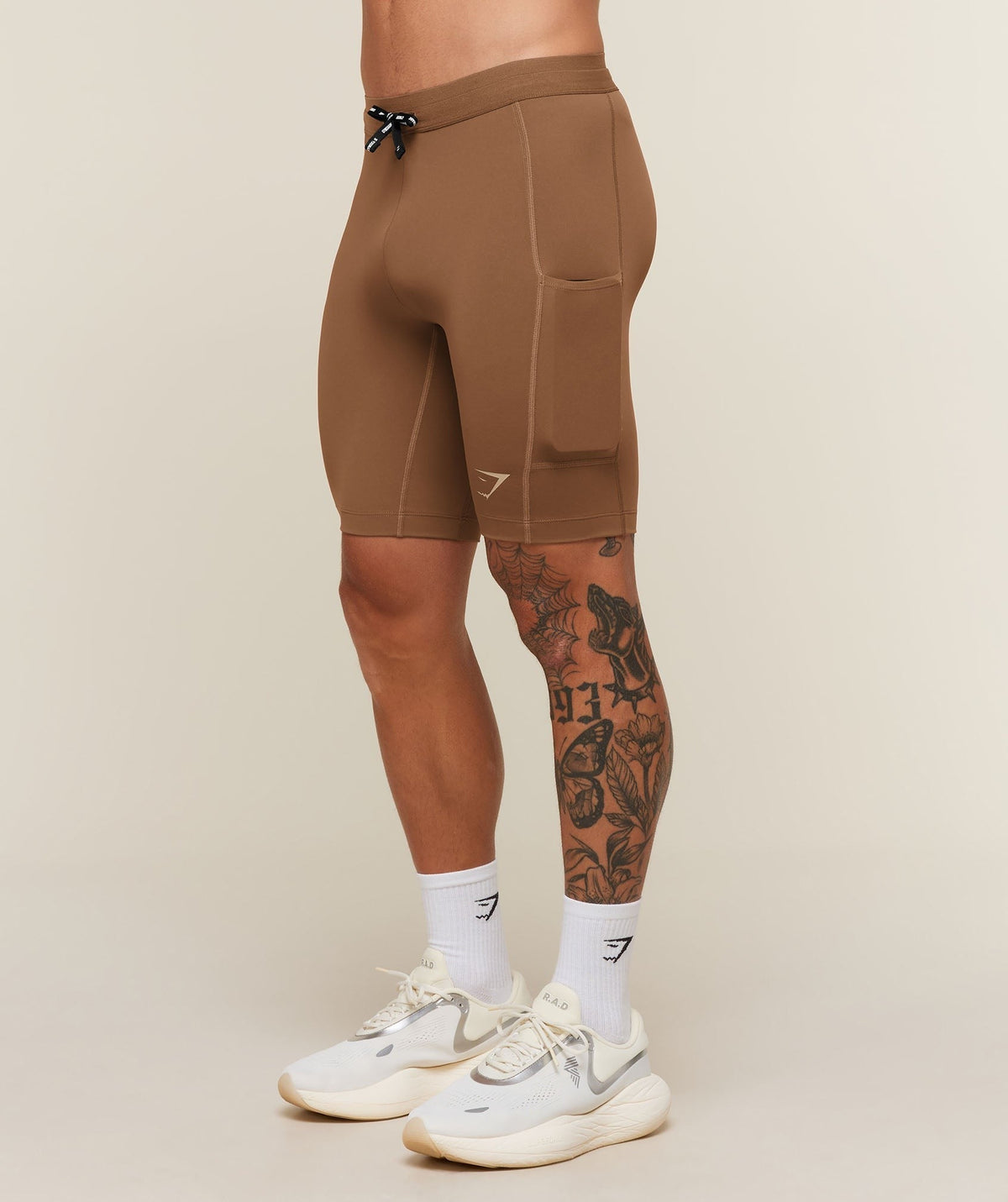 Gymshark Conditioning Club Half Tight - Trail Brown/Vanilla Beige
