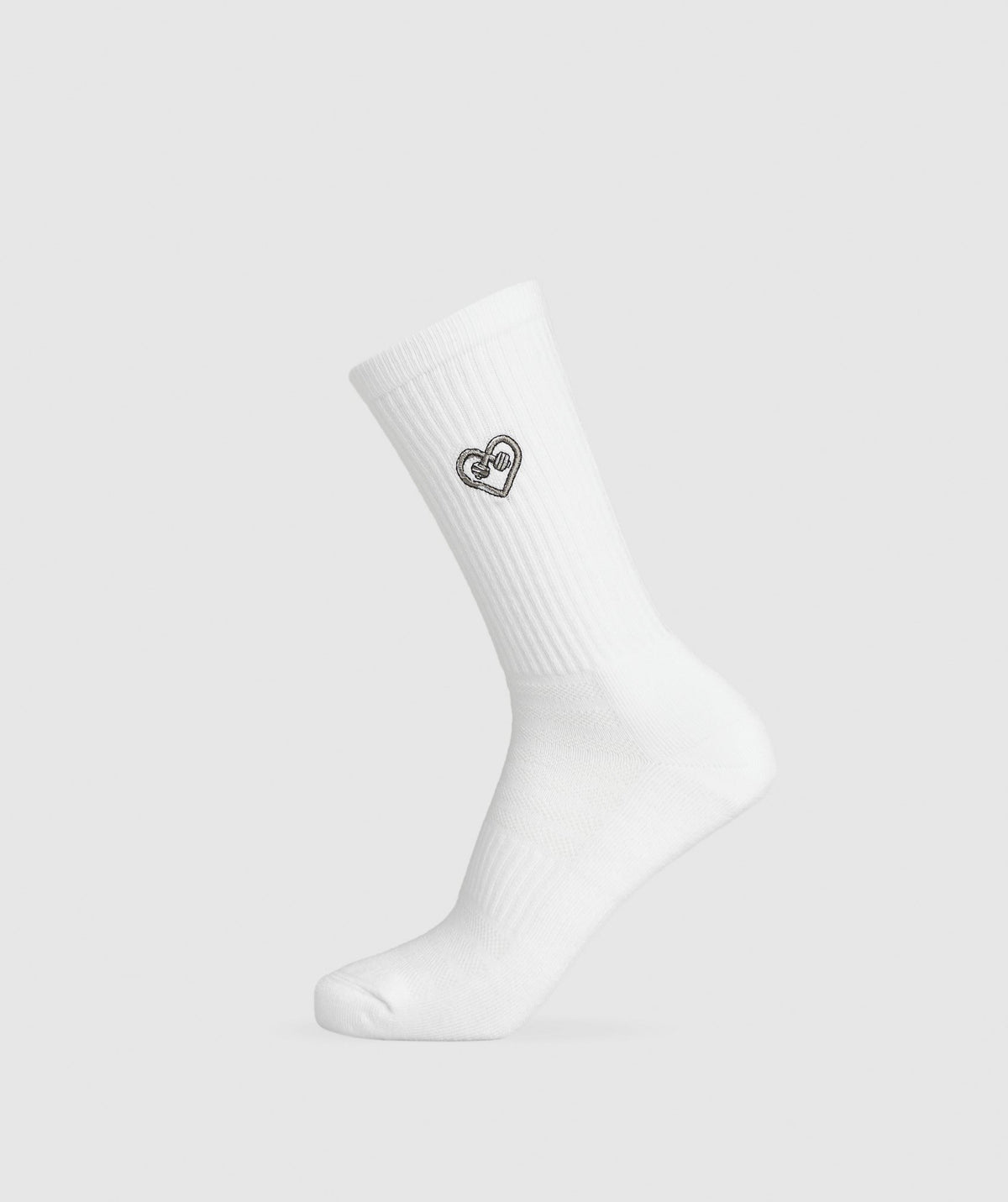 Gymshark GFX Heart Crew Sock Single - White