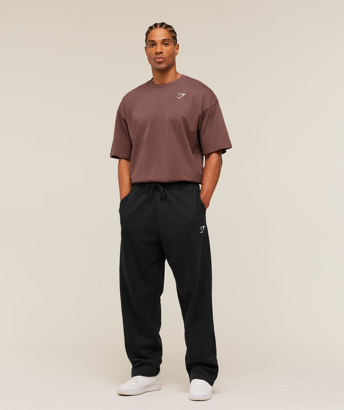 Gymshark Crest Oversized Tee - Espresso Brown