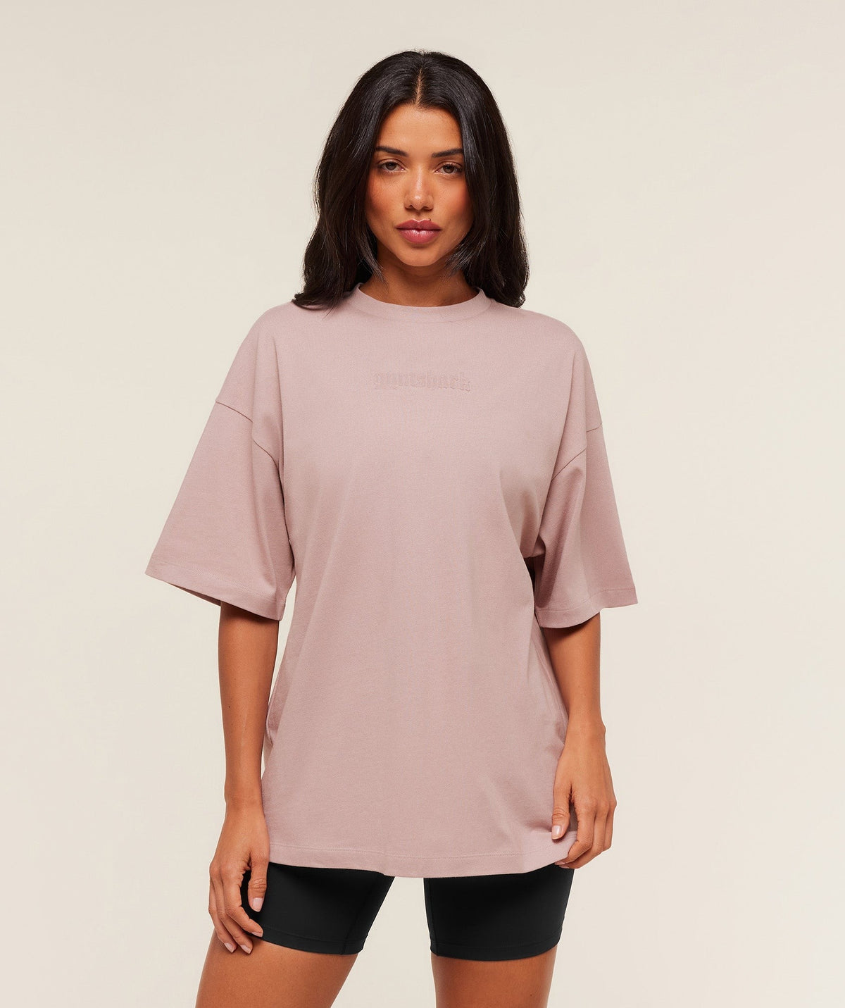Gymshark Embossed Graphic Oversized Tee - Muted Pink