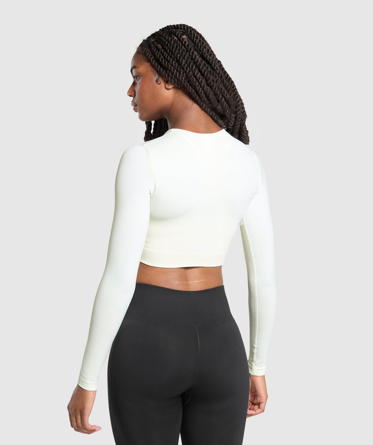 Gymshark Everyday Seamless Long Sleeve Crop Top - Soft White