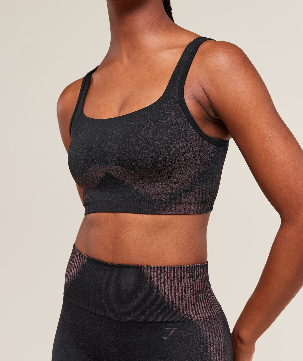 Gymshark Diffuse Seamless Sports Bra - Black/Calm Pink