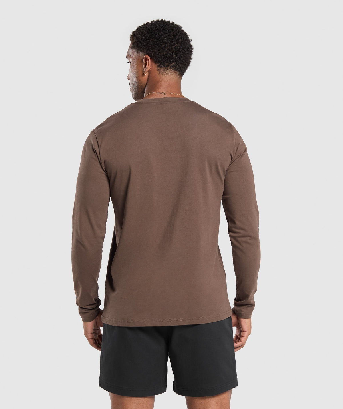 Gymshark Crest Long Sleeve Tee - Walnut Brown