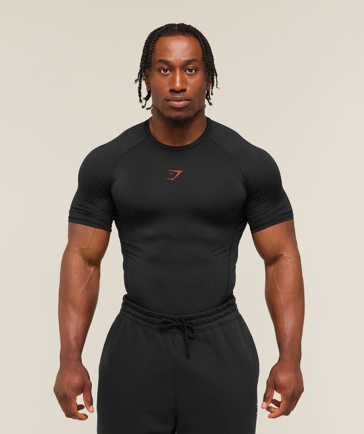Gymshark Element Baselayer Tee - Black/Nutmeg Orange