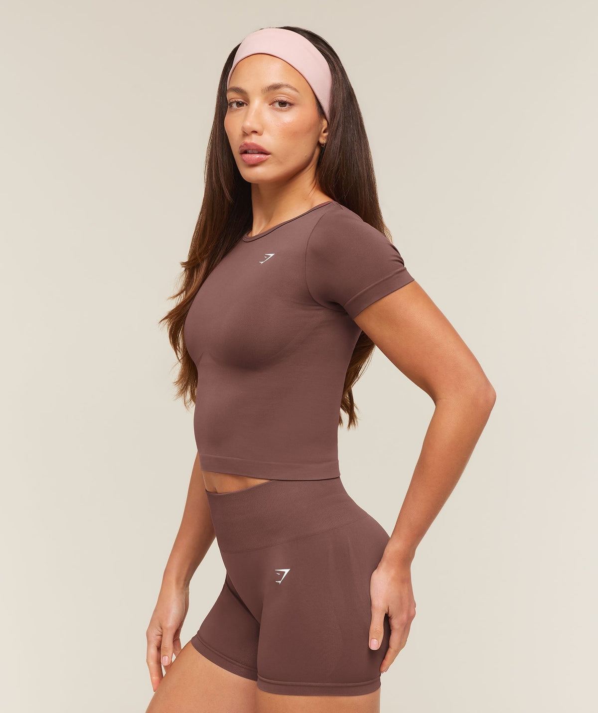 Gymshark Everyday Seamless Short Sleeve Top - Espresso Brown