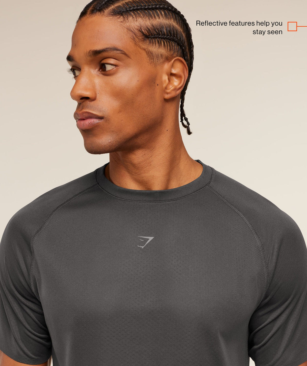 Gymshark Hybrid Engineered Jacquard Tee - Onyx Grey