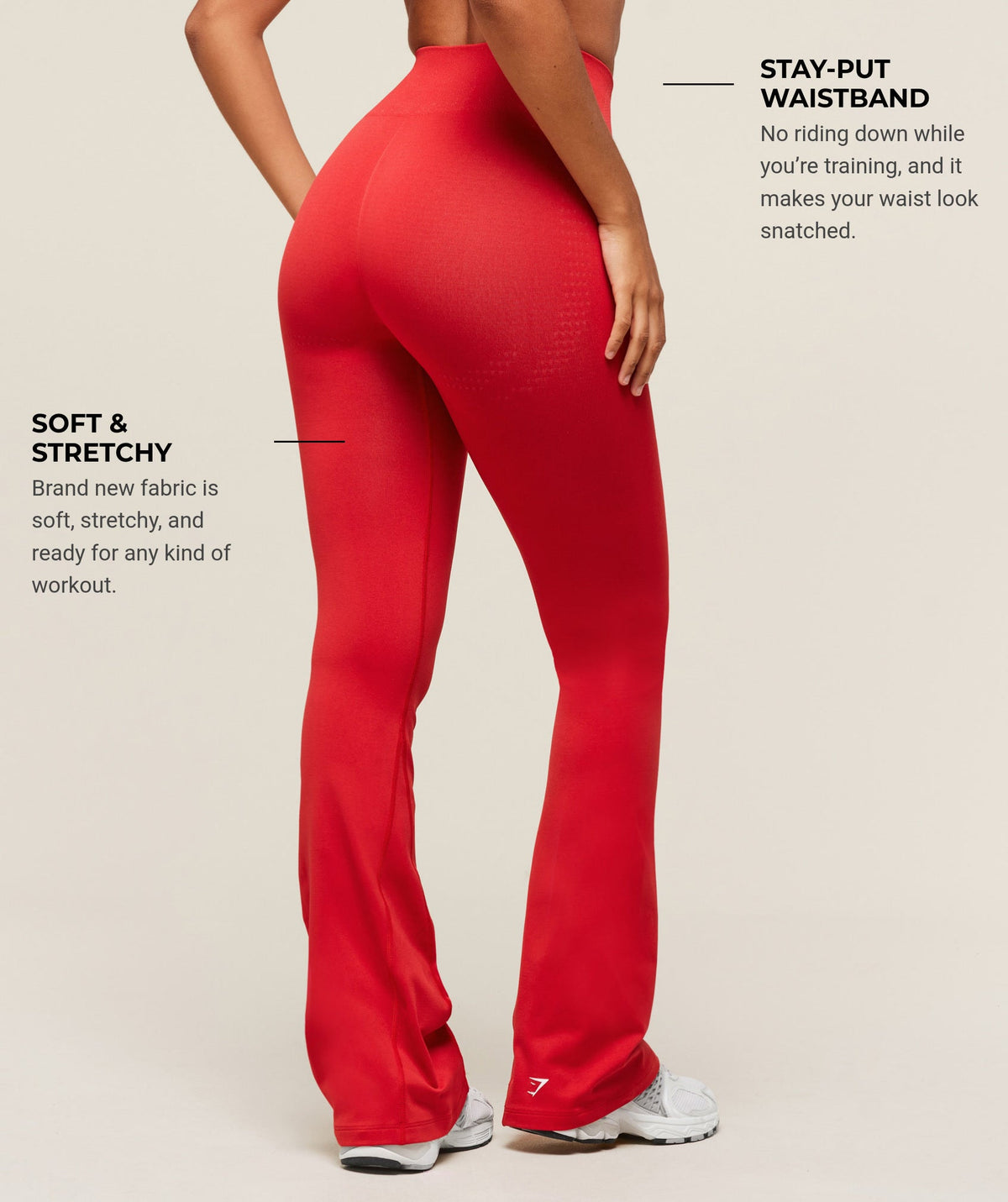 Gymshark Vital Sculpt Seamless Flared Legging - Velocity Red/Marl