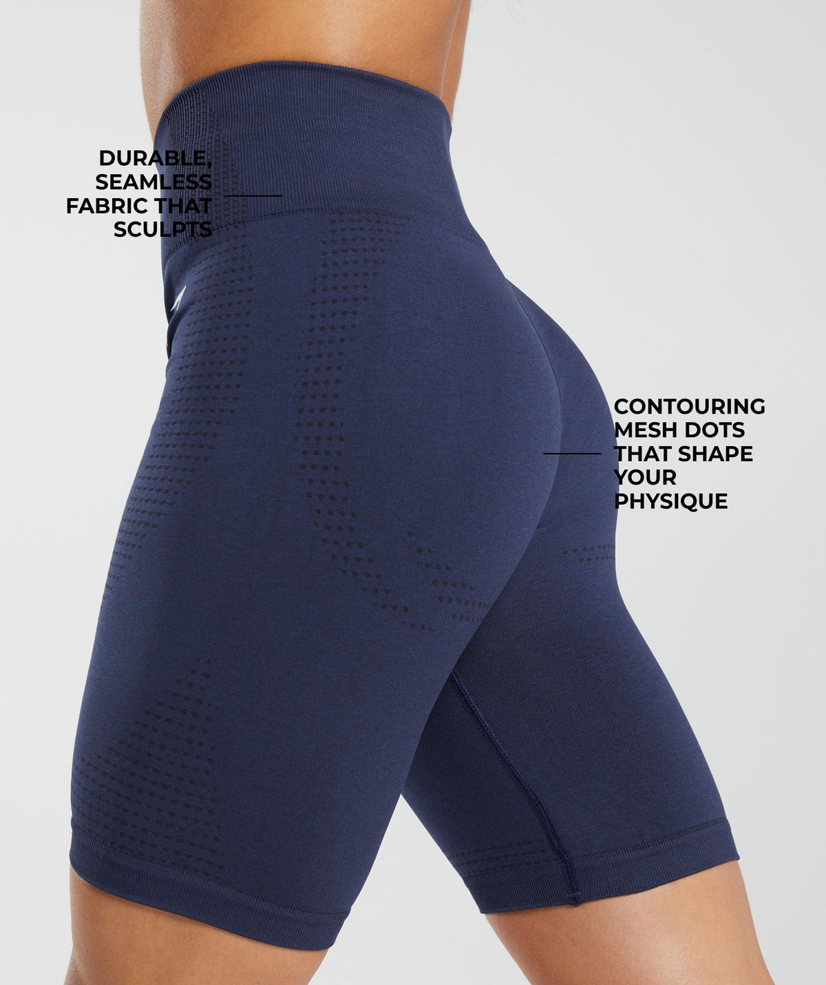 Gymshark Vital Seamless 7 inch Shorts - Heavy Blue/Marl