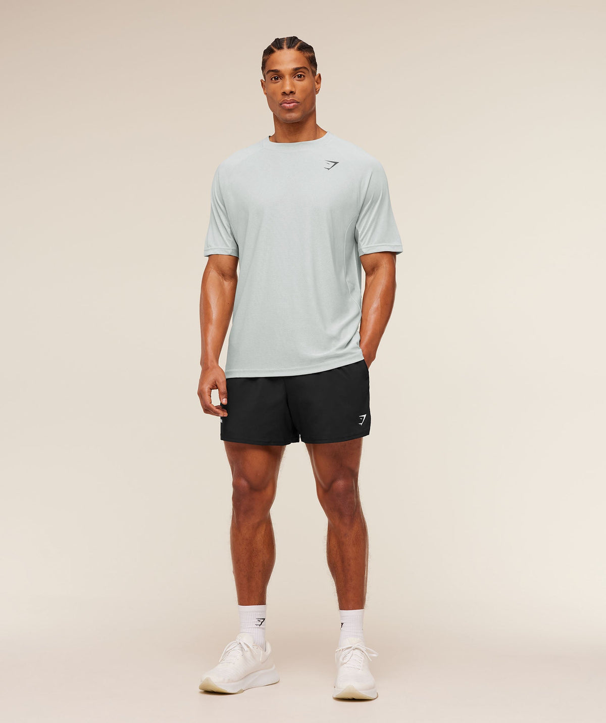 Gymshark Weekend Tee - Light Grey/White