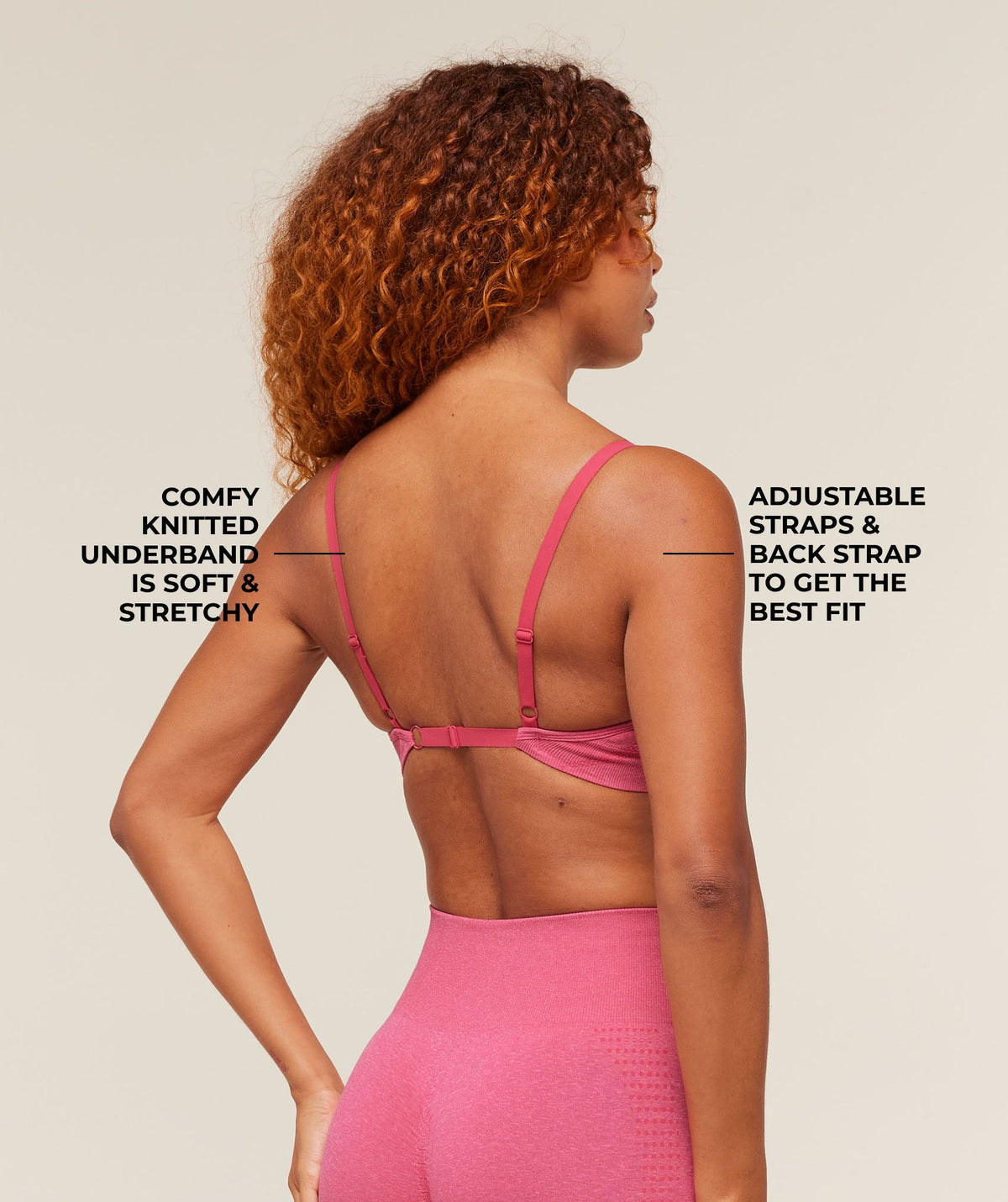 Gymshark Vital Seamless Minimal Sports Bra - Vintage Rouge Pink/Marl
