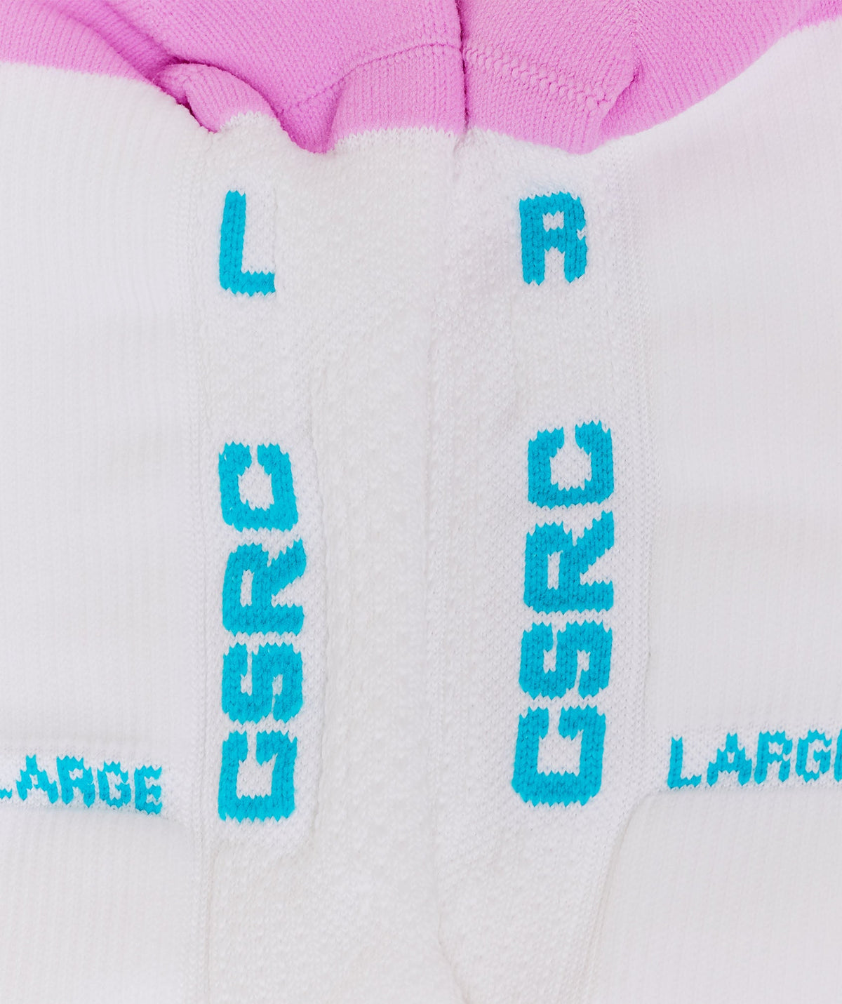 Gymshark Running Elite Crew Sock Single - White/Brand Blue/Sour Pink