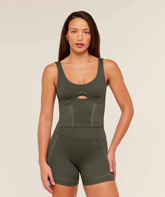 Gymshark Weekend Seamless Tank Top - Strength Green/Grounded Green