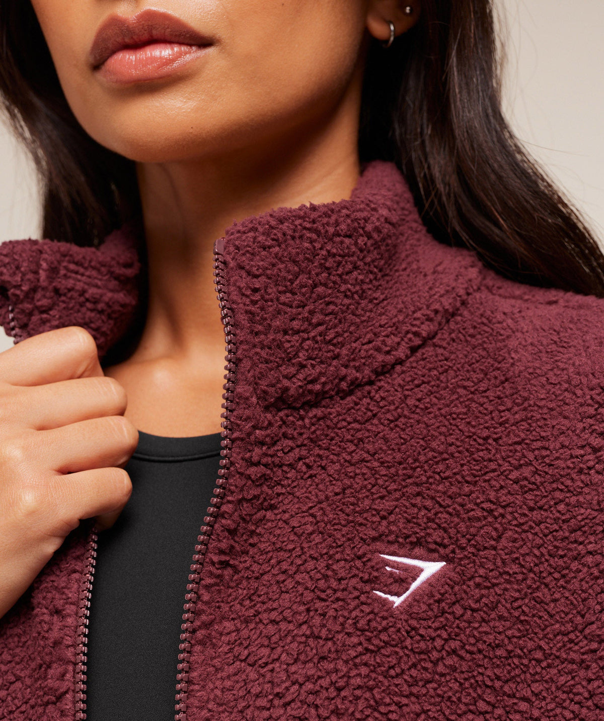 Gymshark Sherpa Gilet - Rich Maroon
