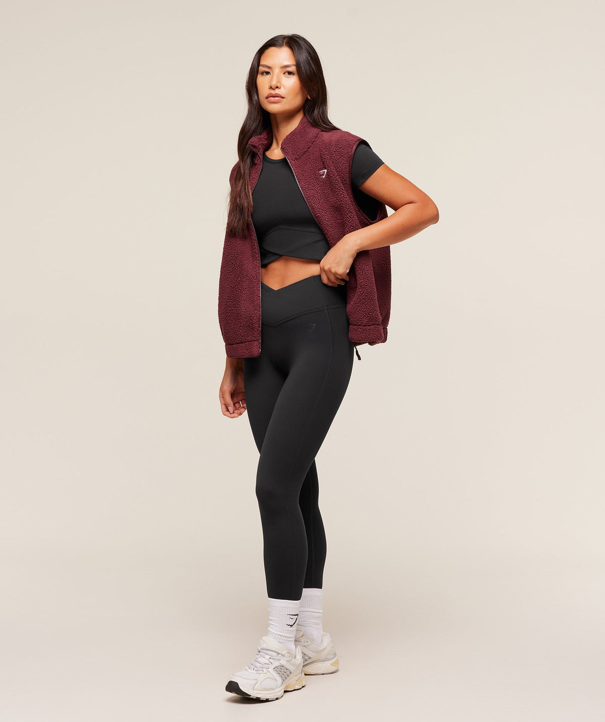 Gymshark Sherpa Gilet - Rich Maroon