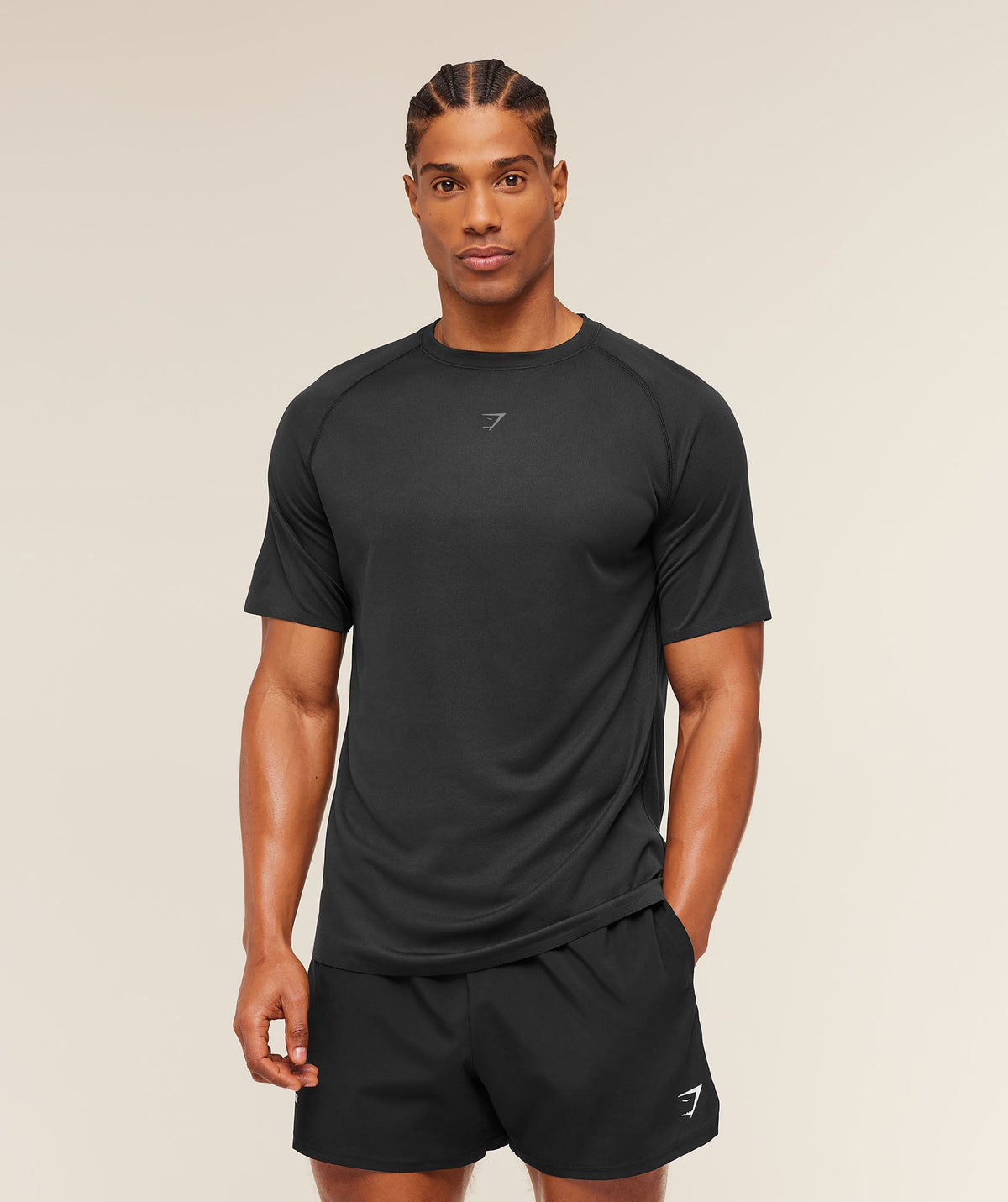Gymshark Hybrid Engineered Jacquard Tee - Black