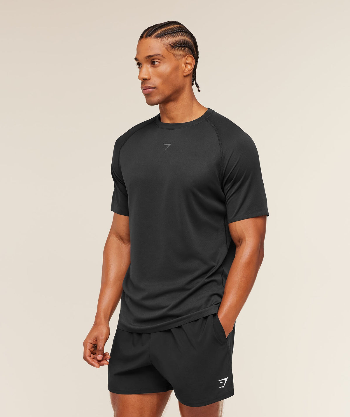 Gymshark Hybrid Engineered Jacquard Tee - Black
