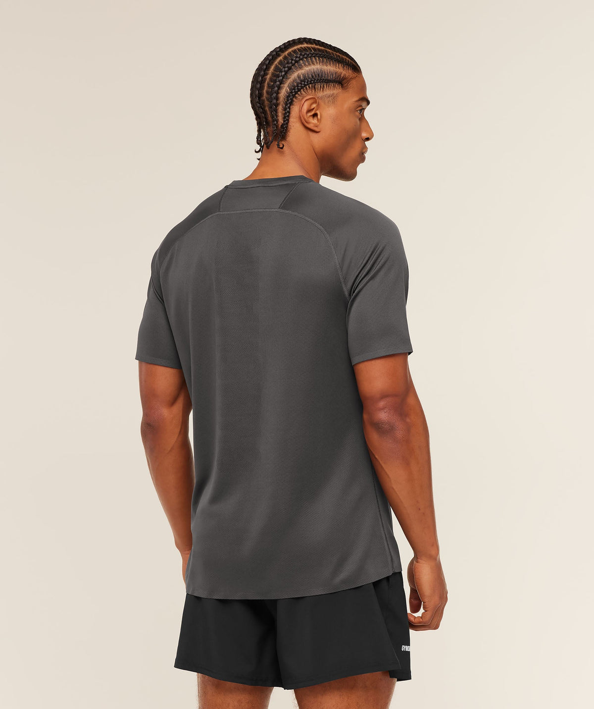 Gymshark Hybrid Engineered Jacquard Tee - Onyx Grey