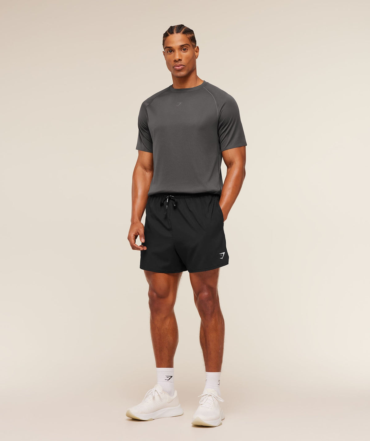 Gymshark Hybrid Engineered Jacquard Tee - Onyx Grey