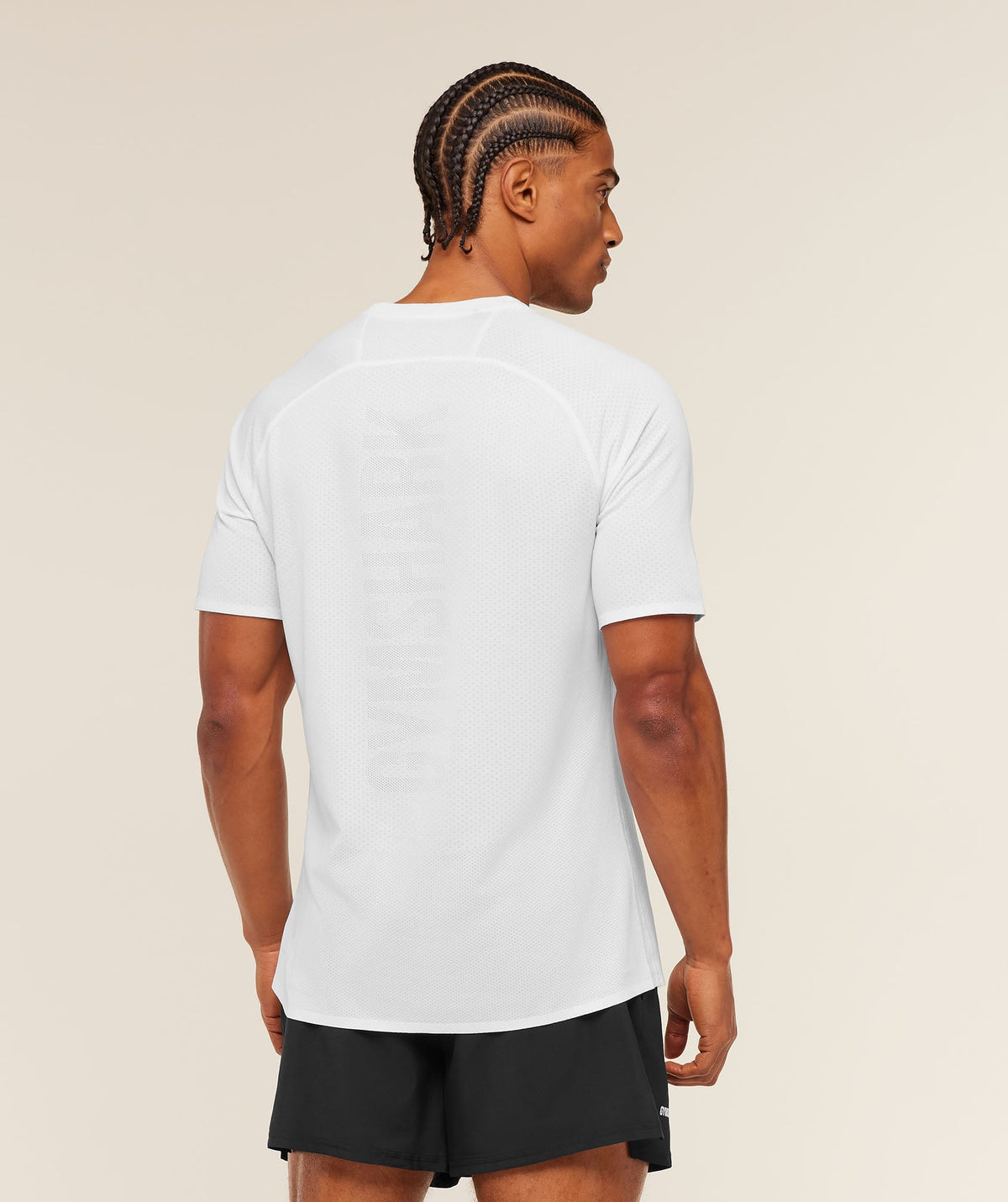 Gymshark Hybrid Engineered Jacquard Tee - White