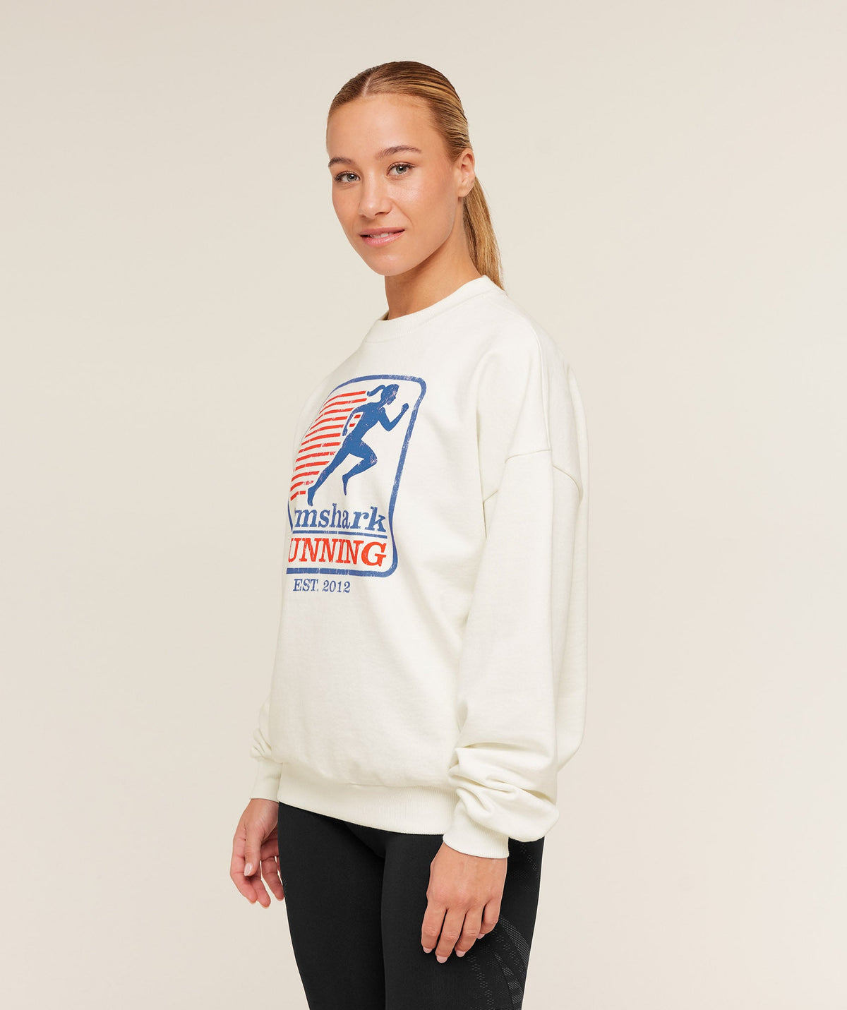 Gymshark Run Club Graphic Sweatshirt - Soft White