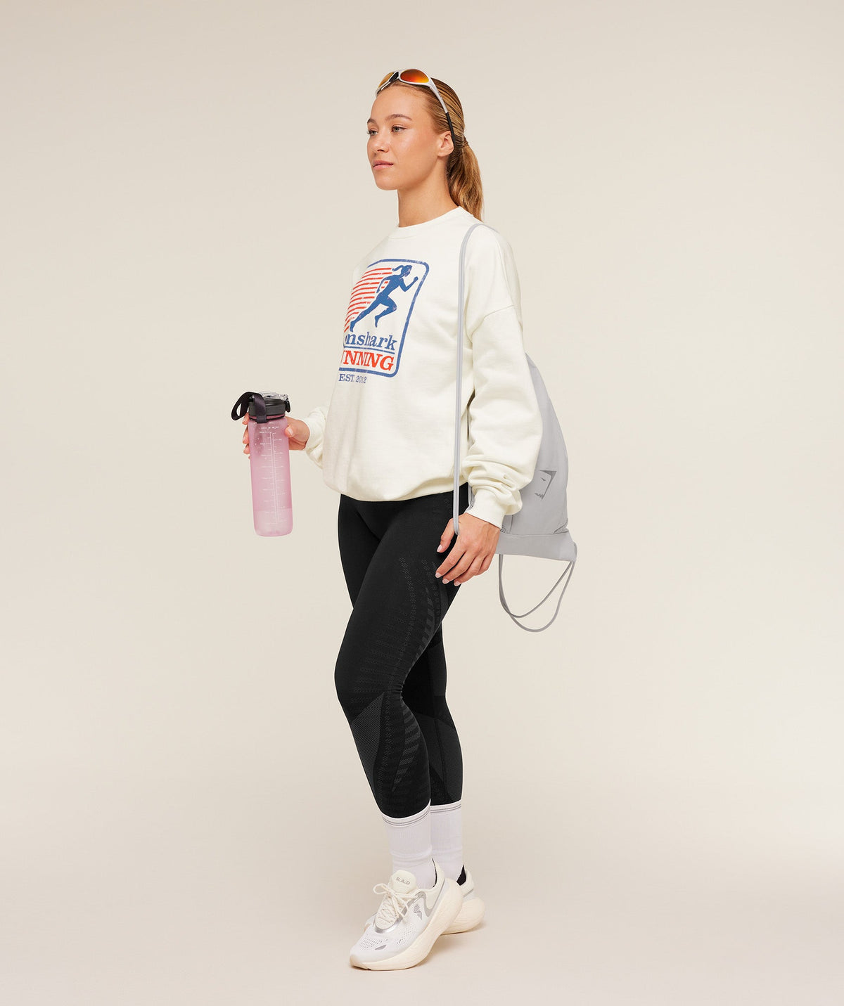 Gymshark Run Club Graphic Sweatshirt - Soft White