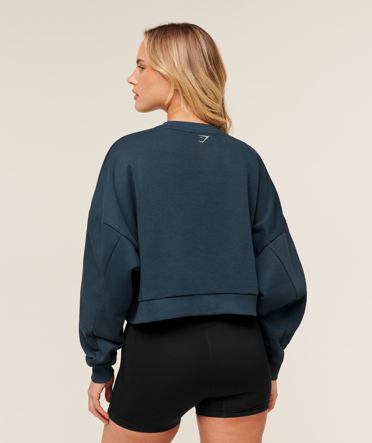 Gymshark Worn Crest Graphic Sweatshirt - Stealth Blue