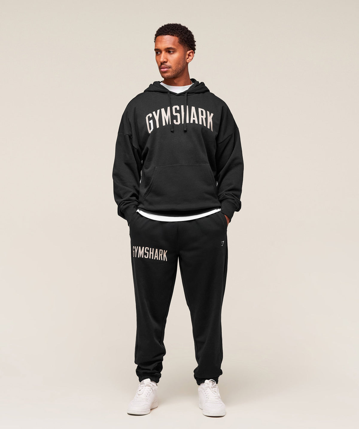 Gymshark Worn Graphic Joggers - Black