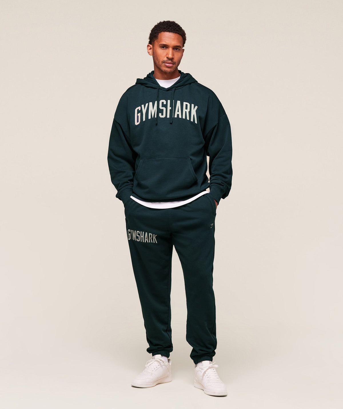 Gymshark Worn Graphic Joggers - Deep Petrol Blue