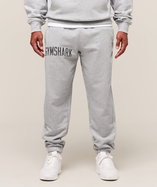 Gymshark Worn Graphic Joggers - Light Grey Core Marl