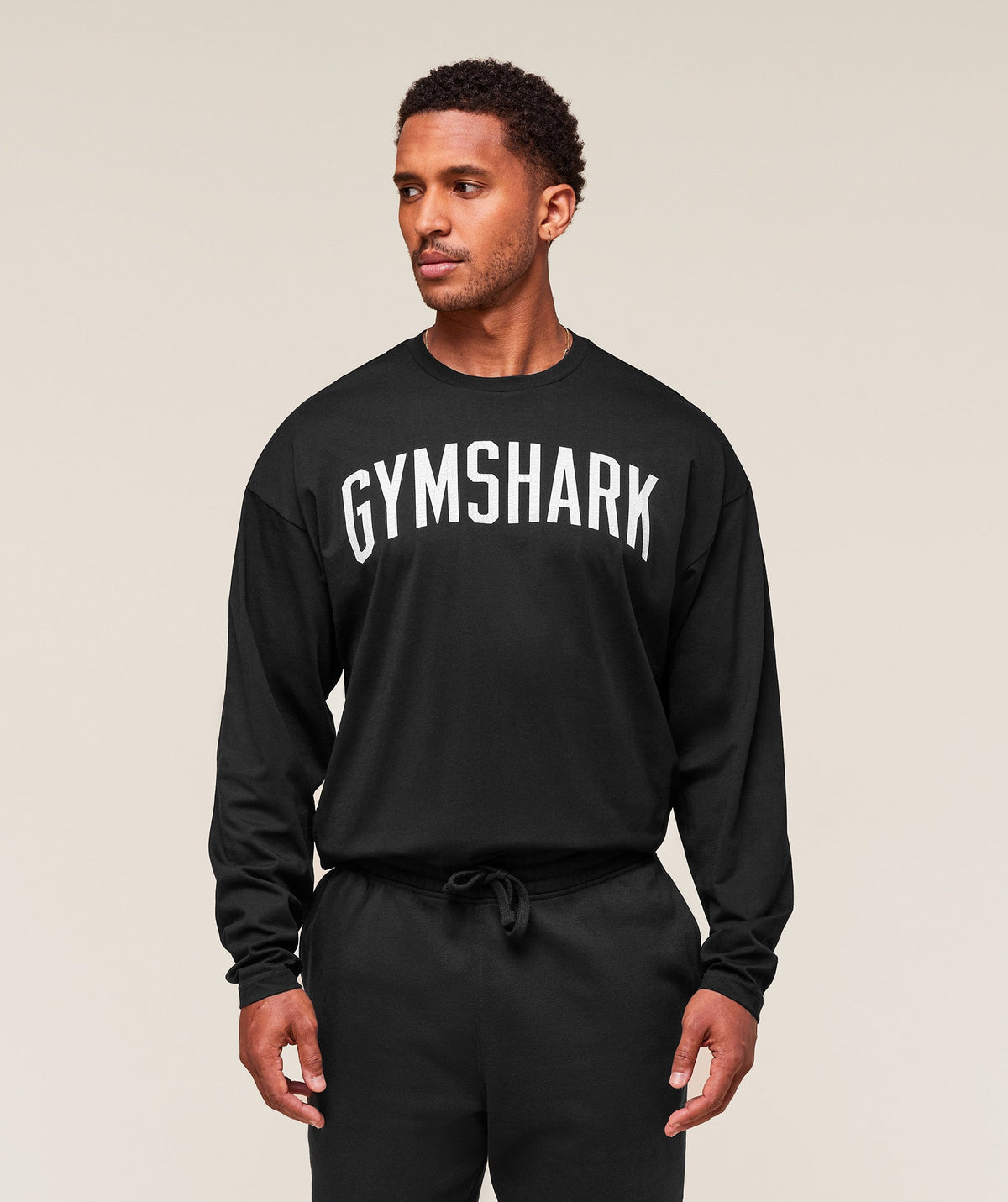 Gymshark Worn Graphic Long Sleeve Tee - Black
