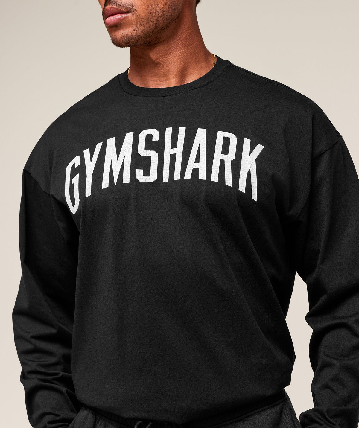Gymshark Worn Graphic Long Sleeve Tee - Black